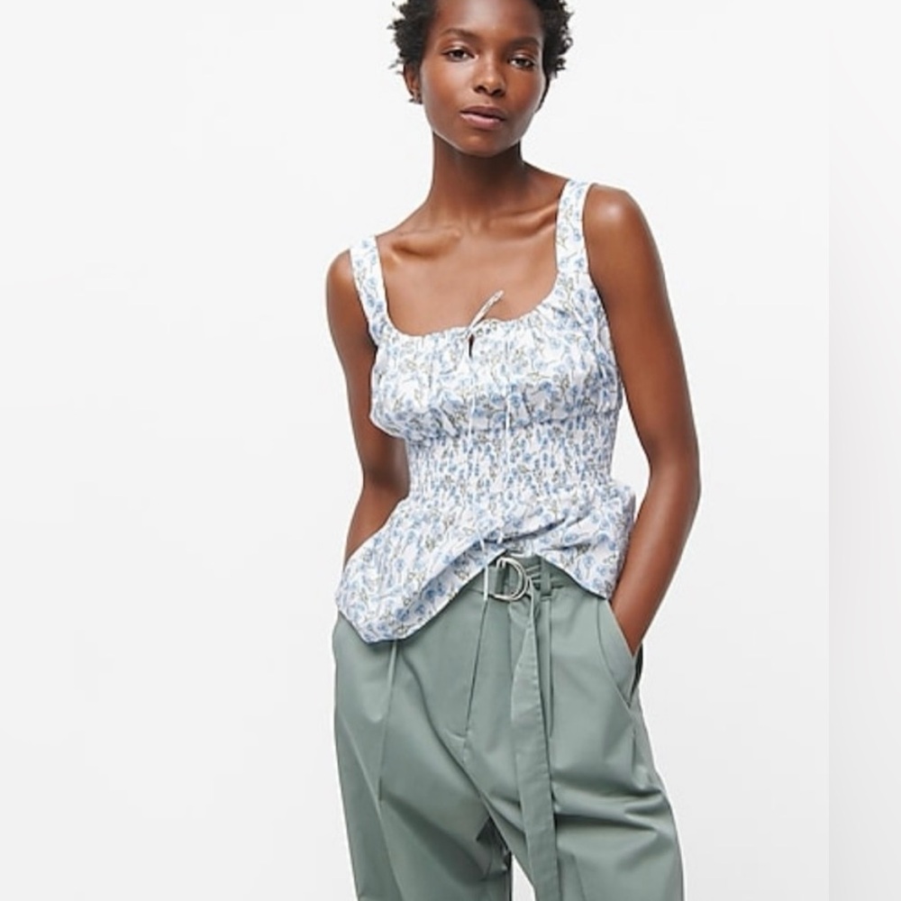 J. Crew Smocked-waist tank in Liberty® Ros floral